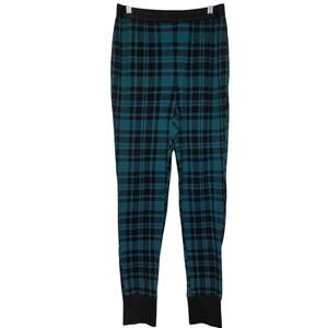 Victoria's Secret Green and Black Plaid Thermal Cotton Pajama Pants Size Small